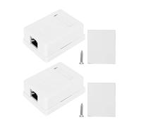 Boîte de jonction information bureau 2 pcs RJ45-8P8C CAT6 port unique blindé - Connexion réseau stable, montage en surface, norme ISO / IEC11801, pour câblage professionnel