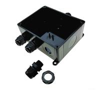 Boîte de jonction IP68 4 voies pour protection de fils électriques d'extérieur - Manchon de câble résistant aux intempéries et aux chocs avec boîtier noir de 120 x 95 x 50 mm