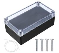 Boîte de jonction pour électronique, boîte de dérivation étanche IP65, boîte de distribution murale, boîte de projet électronique, boîte de connexion (noir Cache clair sans oreilles, 158x90x60mm)