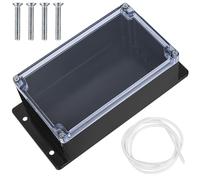 Boîte de jonction pour électronique, boîte de dérivation étanche IP65, boîte de distribution murale, boîte de projet électronique, boîte de connexion (noir Cache clair avec oreilles, 200x120x75mm)