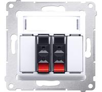 Boîte de jonction pour haut-parleurs Inserts modulaires doubles blancs Contact Simon 54 Premium DGL32.01/11
