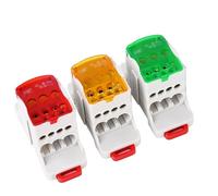 Boîte de jonction sur rail DIN, bornier neutre 1 entrée 6 sorties, cuivre moulé sous pression monobloc, paquet 3