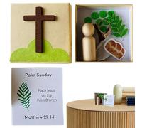 Boîte de la semaine sainte - Jeu religieux de Pâques, jeu biblique avec histoire de résurrection, boîte festive avec design interactif, accessoire de panier, ensemble d'activités de décoration religie