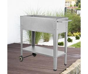 Boîte de légumes de plantation d'herbes de lit surélevé poignée d'étagère de jardin galvanisé mobile enroulable