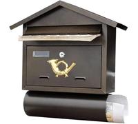 Boîte de Levage de Maison, Coffre-Fort par e-Mail, boîte de Vote, Don, boîte aux Lettres Murale avec Porte-journaux, Marron