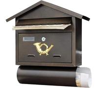 Boîte de Levage de Maison, Coffre-Fort par e-Mail, boîte de Vote, Don, boîte aux Lettres Murale avec Porte-journaux, Marron