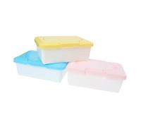 Boîte de Lingettes Bébé Rechargeable en Pp, Lot de 3, Rectangulaire | Couvercle, Structure Simple et Moderne, pour Usage Quotidien, Station de Change, Accès Rapide Couleur Aléatoire