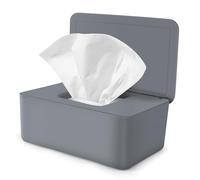 Boîte de Lingettes Humides, Boîte à Lingettes Distributeur pour Bébé, Boîte pour Papier Toilette Humide avec Couvercle pour Bebe, Cuisine, Salon, WC, Voiture (Gris)