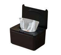 Boîte de lingettes humides, Distributeur de lingettes humides multifonction multicolore 19 x 10 x 13 cm avec étui de bureau à un bouton(Black/White)
