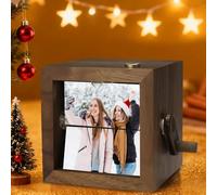 Boîte de livre à feuilles lumineuse romantique personnalisée, album photo personnalisé à manivelle à main, boîte d'amour créative pour couple de mariage