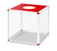Boîte de Loterie, Boîte à Commentaires avec Cadre en Aluminium, Boîte à Tombola avec Alliage D'aluminium, Boîte de Donation Acrylique pour Réunions Annuelles et Jeux, pour Billets (25x25x25 cm)