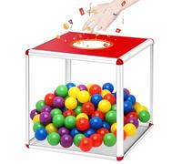 Boîte de loterie, transparente, 25 cm, avec alliage d'aluminium, carrée, boîte de rangement pour collecte de fonds (transparent)