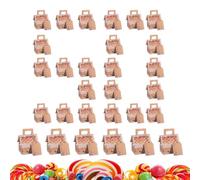 Boîte de maison en pa-in d'épices, boîtes à biscuits de maison de Noël avec étiquettes et poignée, sacs de bonbons de Noël pour les fêtes de vacances, emballage de biscuits, goodies, collations