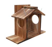 Boîte de mangeoire d'écureuil, mangeoires d'écureuils d'extérieur,Mangeoire d'hiver pour écureuils en Bois extérieur | Grande boîte de mangeoire imperméable drôle