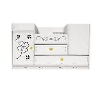 Boîte de Maquillage avec Porte, boîte de Maquillage de Bureau, Armoire de Rangement pour cosmétiques et Produits de Soins de la Peau, étagère de Coiffeuse pour la Maison(Blanc)