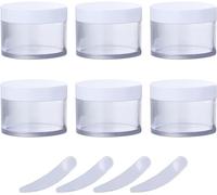 Boîte de maquillage. Lot de 6 pots cosmétiques en plastique de 200 g avec couvercle à vis, récipient for masque facial, lotions, crème(150ml)