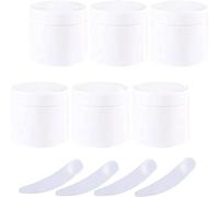 Boîte de maquillage. Lot de 6 pots cosmétiques vides en plastique blanc de 100 g avec couvercle à vis, doublure intérieure, récipient de 100 ml(White)