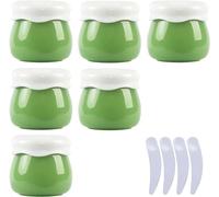 Boîte de maquillage. Pack de 6, flacon de voyage crème vide rose de 10 ml + 4 spatules(Green)