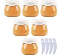 Boîte de maquillage. Pack de 6, flacon de voyage crème vide rose de 10 ml + 4 spatules(Yellow)