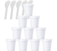 Boîte de maquillage. Pot cosmétique vide étanche, 12 pièces, avec couvercles et 6 spatules(White,200ml)