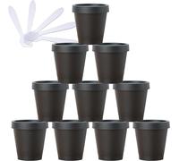 Boîte de maquillage. Pots de stockage en plastique avec doublure intérieure, 20 pièces, for le stockage du corps, des mains, du visage, de la crème, de la Lotion, du Gel, 5 spatules(Black,200ml)