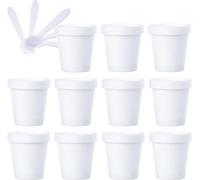 Boîte de maquillage. Pots de stockage en plastique avec doublure intérieure, 20 pièces, for le stockage du corps, des mains, du visage, de la crème, de la Lotion, du Gel, 5 spatules(White,200ml)