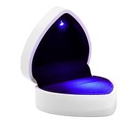 Boîte De Mariage Coeur Boîte Dalliance Éclairée Boîte à Bagues Avec Lumière Led Boîte De Support De Velours Mené Anneau Boîte De Proposition Les Amoureux Blanche En Forme De Coeur