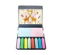 Boîte de marqueurs de page de couleur jaune avec girafes qui s'assoupliront pour la Saint-Valentin