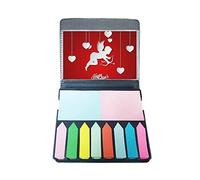 Boîte de marqueurs de page rouge et blanc avec inscription « Happy Valentine's Day »