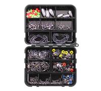 Boîte De Matériel De Pêche, Lot De 160 Pièces, Tête De Gabarit, Crochets De Manivelle, Leurres Connecteur Pivotant, Perle D'arrêt À 8 Anneaux, Matériel D'extérieur