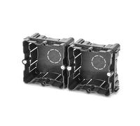 Boîte de mécanismes - Double encastrable, couleur noire, design robuste, idéal pour installations électriques, compatible avec divers mécanismes.