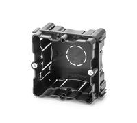 Boîte de mécanismes encastrables en Noir élégant, idéale pour s'intégrer dans n'importe Quel Environnement. Offre fonctionnalité et Design, projets de décoration Moderne et contemporaine.