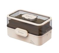 Boîte de médecine à la maison-trois couches pour les médicaments et les premiers soins | Organisateur pliable et transparent avec bloc pour la maison, le voyage, l'école, les cosmétiques et les