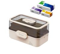 Boîte De Médecine pour La Maison, Boîte De Médecine Transparente | Med Transparent, Conteneur Pliable pour Médecine Maison, Conteneur De Taille De Voyage, Enfermé pour L'école Et La Fam, Blanc,