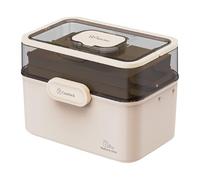 Boîte de médecine transparente - Case de pilule quotidienne, organisateur de pilules de voyage | Boîte à pilules grande à trois couches pour plusieurs doses par jour, étui de rappel de pilule avec com