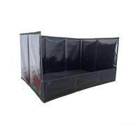 Boîte de mise bas pliable grise, haute paroi en nylon imperméable pour chiot, parc pour chiot, réceptacle portable antidérapant pour intérieur et extérieur (noir, L)