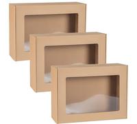 Boîte de mode rectangulaire avec fenêtre, coffret cadeau 45 x 30 x 10 cm x 3