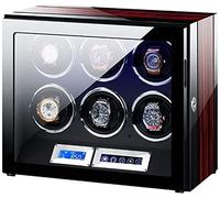 Boîte de Montre de Surveillance Automatique 6 Watch Boîte avec télécommande LCD Tac à écran Tactile Retractable Watch Pillow 5 Modes de Rotation Accessoires,
