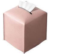 Boîte De Mouchoirs Boîte à mouchoirs moderne en cuir PU, couvercle carré décoratif, organisateur for salle de bain, chambre coucher, bureau Pour Le Salon(Pink)