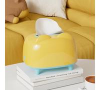 Boîte De Mouchoirs En Forme De Toast Avec Support De Téléphone Intégré - Conteneur Multifonctionnel Ressort De Levage Pour Accès Facile Design Stable À 4 Pieds(Yellow)
