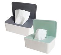 Boîte de Mouchoirs Humides,Boîtes à Lingettes Humides,2PCS Boîte de Rangement,Boite Lingette avec Couvercle,Distributeur de Lingettes Humides,Boîtes à Mouchoirs Bebe avec Couvercle pour Maison Bureau