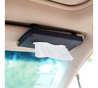 Boîte De Mouchoirs pour Pare-Soleil De Voiture,Porte-Papier Hygiénique Voiture en Cuir Accessoires De Pare-Soleil Porte-Papier Mouchoir Clip,Universel Boîte De Mouchoirs pour (Noir)