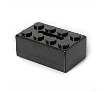 Boîte de mouchoirs unique en forme de bloc de construction, solution de rangement murale ou de bureau (noire)