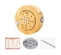 boîte de moxibustion, Ensemble de chaise en bois massif avec plateau résistant à la chaleur, cône Moxa sans fumée for méditation, le Yoga, coussin relaxant(Small)