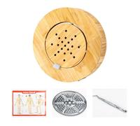 boîte de moxibustion, Ensemble de chaise en bois massif avec plateau résistant à la chaleur, cône Moxa sans fumée for méditation, le Yoga, coussin relaxant(Large)