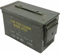 Boîte de munitions de l'armée américaine d'origine pouvant contenir 300 Cartouches 7.62, utilisé Boîte en métal Mun Box Container Boîte en métal