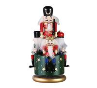 Boîte de musique de Noël - Jouet de casse-noisette peint à la main, affichage de vacances rotatives, décor festif vintage | collection de figurines rotatives colorées, design du mouvement mélodique P