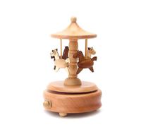 Boîte de Musique en Bois Wind Up - Train Castle Girl Dancer Design | Charmant décor de Chambre de Bureau de Bureau Musical, Cadeau de Noël de Noël pour Les Filles pour Filles