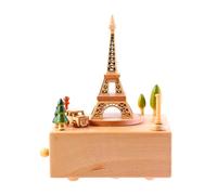 Boîte de Musique en Bois Wind Up - Train Castle Girl Dancer Design | Charmant décor de Chambre de Bureau de Bureau Musical, Cadeau de Noël de Noël pour Les Filles pour Filles
