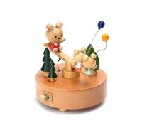 Boîte de Musique en Bois Wind Up - Train Castle Girl Dancer Design | Charmant décor de Chambre de Bureau de Bureau Musical, Cadeau de Noël de Noël pour Les Filles pour Filles